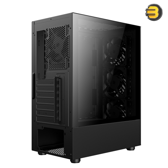 XPG Valor AIR Compact Mid Tower ATX PC Case — Magnetic MESH Front Bezel with Streamline Carving Pattern Design, Removable Dust Filter, 4 x 120 mm Fans Installed - Black