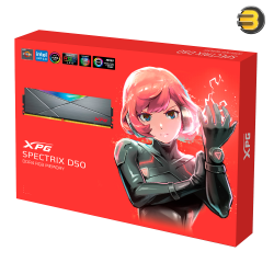 XPG SPECTRIX D50 RGB Gaming Memory 16GB (2x8GB) DDR4 4133MHz CL19 GREY