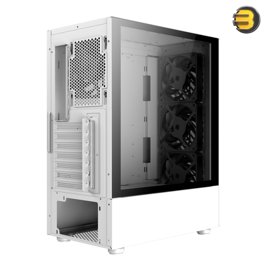 XPG Valor AIR Compact Mid Tower ATX PC Case — Magnetic MESH Front Bezel with Streamline Carving Pattern Design, Removable Dust Filter, 4 x 120 mm Fans Installed - White