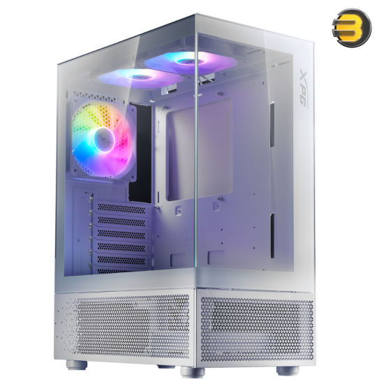 XPG INVADER X Mini Mid-Tower Chassis - Compact Gaming Case - 4mm Tempered Glass Side Panel - 5 x ARGB Fans - Liquid Cooling Support (240mm Radiator) - Vertical GPU Mounting - ATX/Micro-ATX/Mini-ITX Support - White