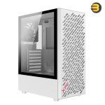 XPG Valor AIR Compact Mid Tower ATX PC Case — Magnetic MESH Front Bezel with Streamline Carving Pattern Design, Removable Dust Filter, 4 x 120 mm Fans Installed - White