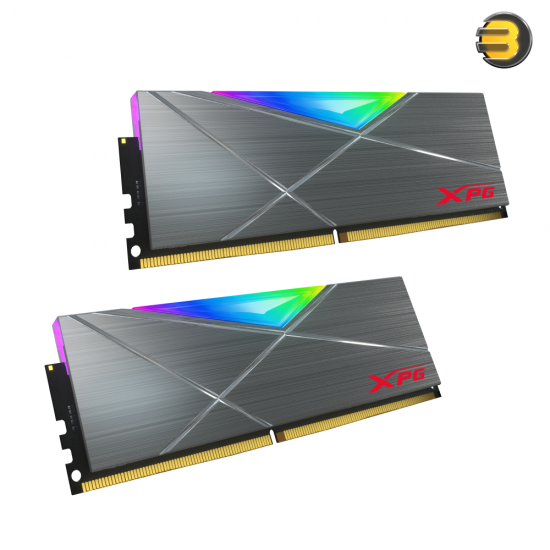 XPG SPECTRIX D50 16GB (2x8GB) DDR4 3600MHz CL18-22-22 RGB Desktop Memory Custom RGB White Heatsink Module - 2PK