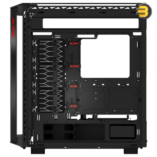 XPG Battlecruiser II Mid-Tower ATX PC Gaming Case — Exoskeleton-Driven, Futuristic Aesthetics, Efficient Airflow, 420mm Radiator Support, GPU Holder, Cable Management - Black