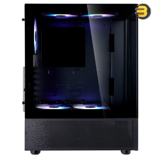 XPG INVADER X Mini Mid-Tower Chassis - Compact Gaming Case - 4mm Tempered Glass Side Panel - 5 x ARGB Fans - Liquid Cooling Support (240mm Radiator) - Vertical GPU Mounting - ATX/Micro-ATX/Mini-ITX Support - Black