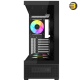 Xander Gaming Jupiter II Black E-ATX PC case bundle with front and side tempered glass, 6 pre-installed ARGB fans, ARGB hub, and included 850W PSU