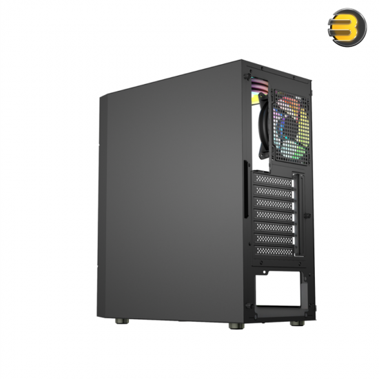 Xander Velox Plus WCE0504 mid tower PC case with high-airflow front mesh panel, left side tempered glass, 4 pre-installed ARGB fans and included 600W 80 Plus White PSU