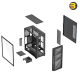 Xander Velox Flow WCE0917 mid tower PC case with high-airflow mesh front, tempered glass side, 4 pre-installed ARGB fans, 750W PSU and 400mm GPU clearance
