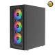 Xander Velox II TG/Mesh mid tower PC case with high-airflow mesh front panel, tempered glass side, 4 pre-installed ARGB fans and 700W 80 Plus White PSU