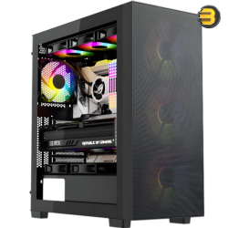 Xander Hulk 4 ARGB Fans Mesh Mid Tower Gaming Case With 700W 80+ PSU Black —  Supports E-ATX/ATX/Micro-ATX/Mini-ITX Motherboards, Tempered Glass Side Panel