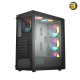 Xander Velox II TG/Mesh mid tower PC case with high-airflow mesh front panel, tempered glass side, 4 pre-installed ARGB fans and 700W 80 Plus White PSU