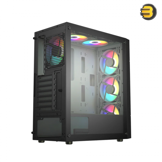 Xander Hulk 4 ARGB Fans Mesh Mid Tower Gaming Case With 600W 80+ PSU Black — Supports E-ATX/ATX/Micro-ATX/Mini-ITX Motherboards, Tempered Glass Side Panel, 7 Expansion Slots, 1 Removable HDD Cage, 2.5 SSD & 3.5 HDD Bays, High Airflow Mesh Front Xander Hulk 4 ARGB Fans Mesh Mid Tower Gaming Case With 600W 80+ PSU Black — Supports E-ATX/ATX/Micro-ATX/Mini-ITX Motherboards, Tempered Glass Side Panel, 7 Expansion Slots, 1 Removable HDD Cage, 2.5 SSD & 3.5 HDD Bays, High Airflow Mesh Front