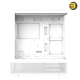 Xander Gaming Jupiter II White E-ATX PC case bundle with front and side tempered glass, 6 pre-installed ARGB fans, ARGB hub, and included 850W PSU