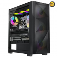 Xander Velox Flow WCE0917 Mid Tower PC Case – Mesh Front, 4× ARGB Fans, 750W PSU