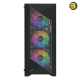 Xander Velox Plus WCE0504 mid tower PC case with high-airflow front mesh panel, left side tempered glass, 4 pre-installed ARGB fans and included 600W 80 Plus White PSU