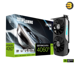 ZOTAC GAMING GeForce RTX 4060 Ti 8GB Twin Edge — NVIDIA DLSS 3, IceStorm 2.0, FREEZE Fan Stop, Active Fan Control, SPECTRA RGB - ZT-D40610E-10M