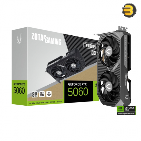 ZOTAC GAMING RTX 5060 8GB GDDR7 Twin Edge OC ZOTAC GAMING RTX 5060 Twin Edge OC – 8GB GDDR7 & Blackwell Architecture