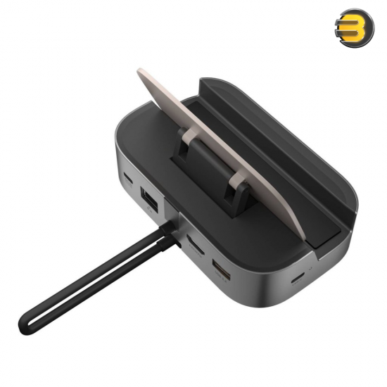 ZOTAC GAMING Docking Station — Compact Foldable Aluminum Design, USB-C Main Connection, 7-in-1 Ports including 1x USB 3.2 Gen 2 Type-C, 1x USB 3.0 Type-A, 1x USB 3.2 Gen 2 Type-C Output, HDMI 4K@60Hz Video Output, RJ45 Gigabit Ethernet, M.2 NVMe PCIe Gen 