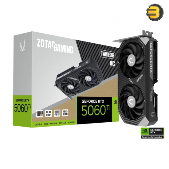 ZOTAC GAMING RTX 5060 Ti 16GB GDDR7 Twin Edge OC ZOTAC GAMING RTX 5060 Ti Twin Edge OC – 16GB GDDR7 & Blackwell
