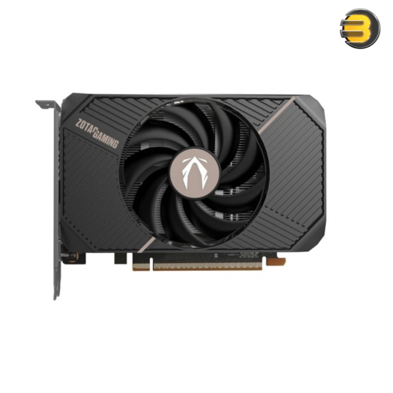 ZOTAC GAMING GeForce RTX 5060 SOLO 8GB GDDR7 128-bit Memory at 28 Gbps Graphics Card — NVIDIA Blackwell Architecture, 3840 CUDA Cores, Boost Clock 2497 MHz, PCIe 5.0 x8, Single 90mm BladeLink Fan Cooling, 3x DisplayPort 2.1b, 1x HDMI 2.1, ITX-Ready Compac