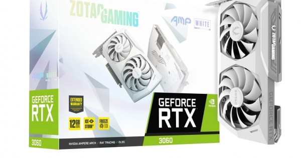 ZOTAC Gaming GEFORCE RTX 3060 AMP White Edition 12GB GDDR6, 192