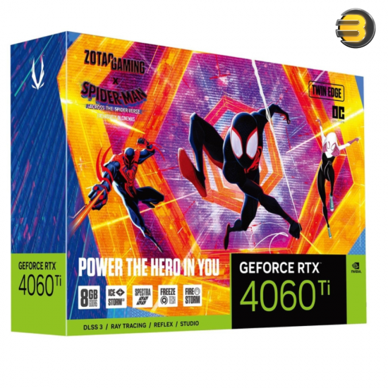 ZOTAC RTX 4060 Ti 8GB Twin Edge GAMING OC SPIDER-MAN — Across the Spider-Verse Bundle
