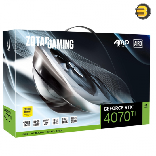 ZOTAC RTX 4070 Ti AMP Extreme AIRO DLSS 3 12GB GDDR6X 192-bit 21 Gbps PCIE 4.0 Gaming Graphics Card, IceStorm 2.0 Advanced Cooling, Spectra 2.0 RGB Lighting, ZT-D40710B-10P