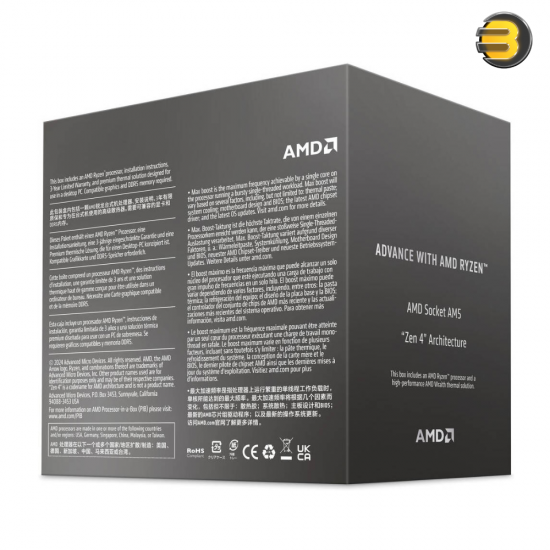 AMD Ryzen 7 8700F AM5 CPU Processor, 8 Cores & 16 Threads, 5 GHz Max Boost Clock, 8MB L2 & 16MB L3 Cache, Zen 4 Architecture, DDR5-5200 Memory, Includes Wraith Stealth Cooler | 100-100001590BOX AMD Ryzen 7 8700F AM5 CPU Processor, 8 Cores & 16 Threads, 5 GHz Max Boost Clock, 8MB L2 & 16MB L3 Cache, Zen 4 Architecture, DDR5-5200 Memory, Includes Wraith Stealth Cooler | 100-100001590BOX
