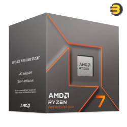 AMD Ryzen 7 8700F AM5 CPU Processor, 8 Cores & 16 Threads, 5 GHz Max Boost Clock, 8MB L2 & 16MB L3 Cache, Zen 4 Architecture, DDR5-5200 Memory, Includes Wraith Stealth Cooler | 100-100001590BOX