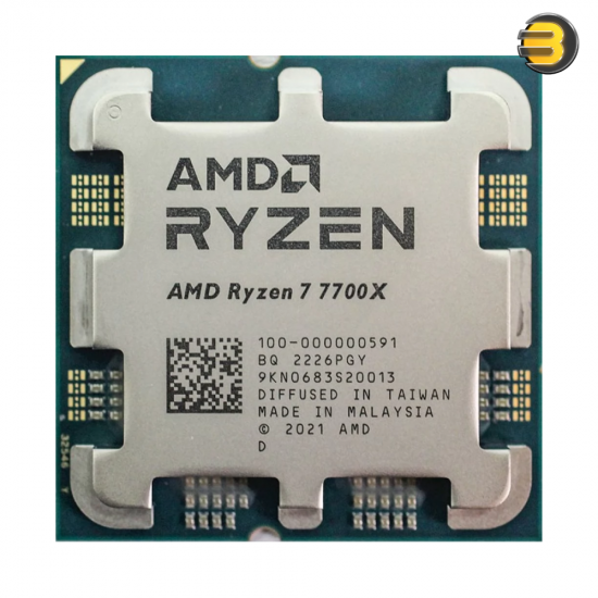 AMD Ryzen 7 7700X Tray Desktop Processor AMD Ryzen 7 7700X Tray Processor – 8-Core Zen 4 & 5.4GHz Boost