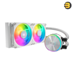 Cooler Master MasterLiquid PL240 FLUX Series 240mm AIO CPU Liquid Cooler — White