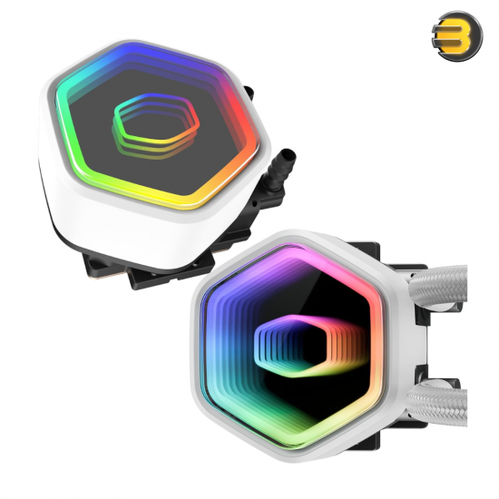 Cooler Master MasterLiquid 360 Core II AIO Liquid CPU Cooler White – 360mm Radiator, Triple 120mm PWM Fans, ARGB, Intel & AMD Support ( MLW-D36M-A18PA-RW)