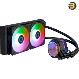 Cooler Master MasterLiquid Atmos 240 Black CPU Liquid Cooler - AIO Water Cooling System, Dual Chamber Pump, Pre-Installed Sickleflow 120 Edge Fans, Addressable Gen 2 RGB, LGA1700 & AM5 Brackets Cooler Master MasterLiquid Atmos 240 Black CPU Liquid Cooler - AIO Water Cooling System, Dual Chamber Pump, Pre-Installed Sickleflow 120 Edge Fans, Addressable Gen 2 RGB, LGA1700 & AM5 Brackets
