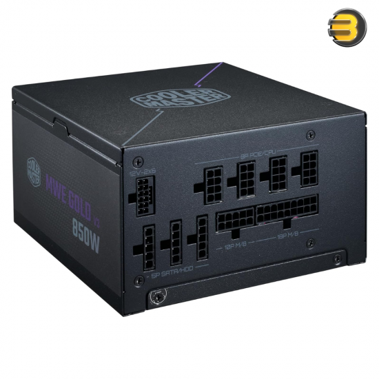 Cooler Master MWE Gold 850 V3 ATX 3.1 Power Supply – 850W, 80 PLUS Gold, Fully Modular, PCIe 5.1 / 12V-2×6 Ready Cooler Master MWE Gold 850 V3 ATX 3.1 Power Supply – 850W, 80 PLUS Gold, Fully Modular, PCIe 5.1 / 12V-2×6 Ready