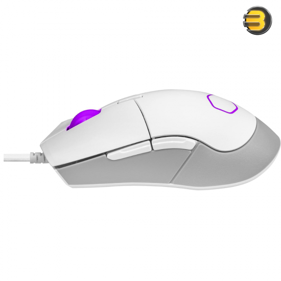 Cooler Master MM310 Wire Gaming Mouse White — Adjustable 12,000 DPI, Palm,Claw Grip, PixArt Optical Sensor, Ultraweave Cable, PTFE Feet, RGB Lighting