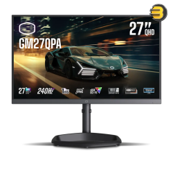 Cooler Master CMI-GM27QPA 27” QHD Gaming Monitor – 240Hz, IPS, 1ms MPRT, HDR400, Adaptive Sync, sRGB 97%, HDMI & DP, Height Adjustable