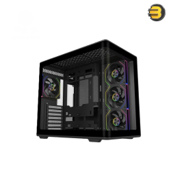 Cooler Master Elite 600 ARGB ATX Mid-Tower Case – Black, Tempered Glass Side Panel, 4x Pre-installed ARGB Fan, High Airflow Design