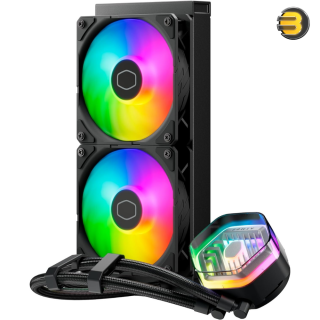 Cooler Master MasterLiquid Atmos 240 Black CPU Liquid Cooler - AIO Water Cooling System, Dual Chamber Pump, Pre-Installed Sickleflow 120 Edge Fans, Addressable Gen 2 RGB, LGA1700 & AM5 Brackets Cooler Master MasterLiquid Atmos 240 Black CPU Liquid Cooler - AIO Water Cooling System, Dual Chamber Pump, Pre-Installed Sickleflow 120 Edge Fans, Addressable Gen 2 RGB, LGA1700 & AM5 Brackets