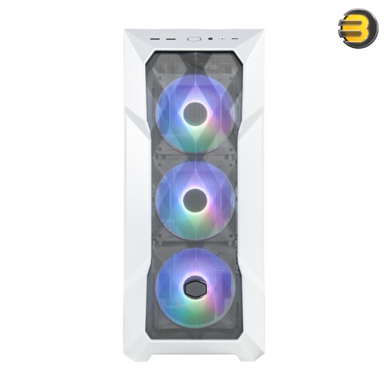 Cooler Master MasterBox TD500 Mesh V2 - E-ATX Mid-Tower PC Case with Tessellated Mesh, 3 x 120mm Pre-Installed ARGB Fans, Removable Top Panel, Tempered Glass Side Panel, USB Type-C 10Gbps - White