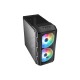 Cooler Master MasterCase H500 ARGB Airflow ATX Mid-Tower with Mesh & Transparent Front Panel Option, 2 x 200mm ARGB Fans, and a Tempered Glass Side Panel, MCM-H500-IGNN-S01