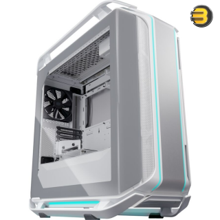 Cooler Master COSMOS C700M White with PCI Vertical Gen 4, ARGB Lighting, Aluminum Panels, a Riser Cable, and Curved Tempered Glass Cooler Master COSMOS C700M White with PCI Vertical Gen 4, ARGB Lighting, Aluminum Panels, a Riser Cable, and Curved Tempered Glass