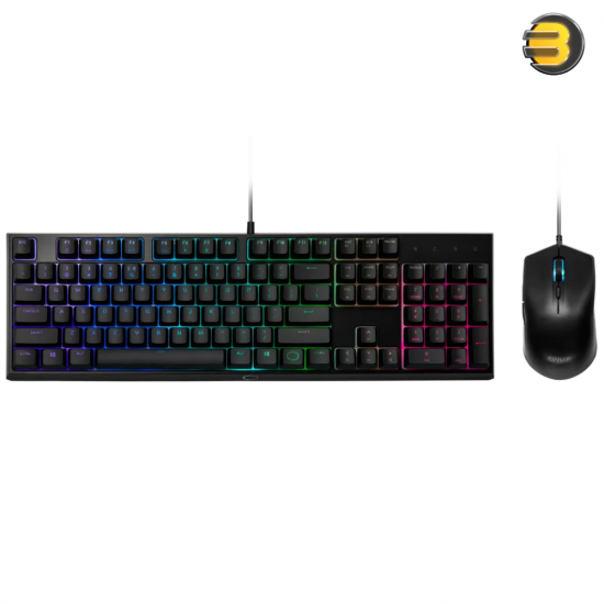 Cooler Master MS111 Gaming Keyboard & Mouse Combo Bundle — Mem-chanical Keyboard Switch, 50M+ Lifespan, Omron 10M, 3500 DPI Mouse with Optical Sensor