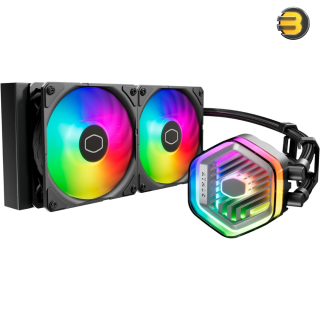 Cooler Master MasterLiquid Atmos 240 Black CPU Liquid Cooler - AIO Water Cooling System, Dual Chamber Pump, Pre-Installed Sickleflow 120 Edge Fans, Addressable Gen 2 RGB, LGA1700 & AM5 Brackets Cooler Master MasterLiquid Atmos 240 Black CPU Liquid Cooler - AIO Water Cooling System, Dual Chamber Pump, Pre-Installed Sickleflow 120 Edge Fans, Addressable Gen 2 RGB, LGA1700 & AM5 Brackets