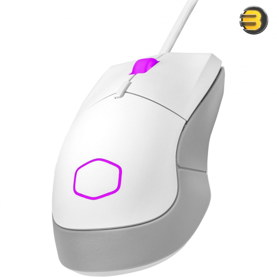 Cooler Master MM310 Wire Gaming Mouse White — Adjustable 12,000 DPI, Palm,Claw Grip, PixArt Optical Sensor, Ultraweave Cable, PTFE Feet, RGB Lighting