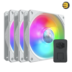 Cooler Master SickleFlow 120 ARGB White Edition 3-in-1 – Enhanced Fan Frame, Sealed Bearing Structure, Optimized Blade Design, Addressable RGB Lighting, and Secure Connection for Superior Airflow and Quiet Performance