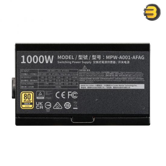 Cooler Master Elite Gold 1000W 80+ Gold ATX 3.1 PSU Cooler Master Elite Gold 1000W PSU – 80 PLUS Gold & ATX 3.1 Fully Modular