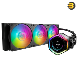 COOLER MASTER MasterLiquid 360 ION – Liquid CPU Cooler with 2.1-inch LCD Display, Gen X Dual Chamber Pump, ARGB Halo Lighting, and MasterCtrl Customization for Premium Cooling Performance