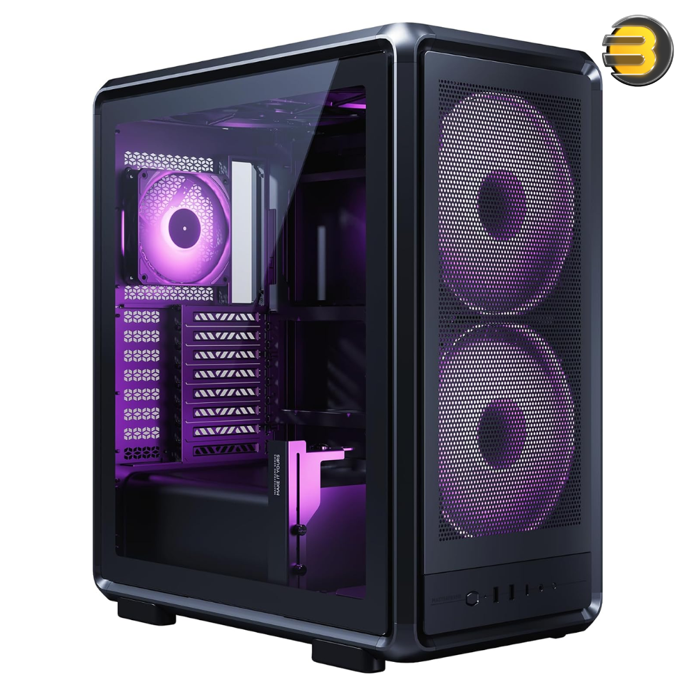 Cooler Master MasterFrame 500 Mesh Mid-Tower – Tempered Glass & Dual 200mm ARGB Fans, 390mm GPU Clearance, 360mm Radiator Support & USB 3.2 Gen 2x2 Type-C (20 Gbps)