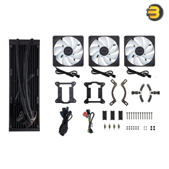 Cooler Master MasterLiquid 360L Core ARGB CPU Liquid Cooler - Dual Chamber Gen S Pump, Superior Radiator and 120 mm ARGB Fans, LGA 1700 and AM5 Brackets - Black