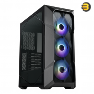 Cooler Master MasterBox TD500 Mesh V2 - E-ATX Mid-Tower PC Case with Tessellated Mesh, 3 x 120mm Pre-Installed ARGB Fans, Removable Top Panel, Tempered Glass Side Panel, USB Type-C 10Gbps - Black