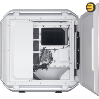 Cooler Master COSMOS C700M White with PCI Vertical Gen 4, ARGB Lighting, Aluminum Panels, a Riser Cable, and Curved Tempered Glass Cooler Master COSMOS C700M White with PCI Vertical Gen 4, ARGB Lighting, Aluminum Panels, a Riser Cable, and Curved Tempered Glass